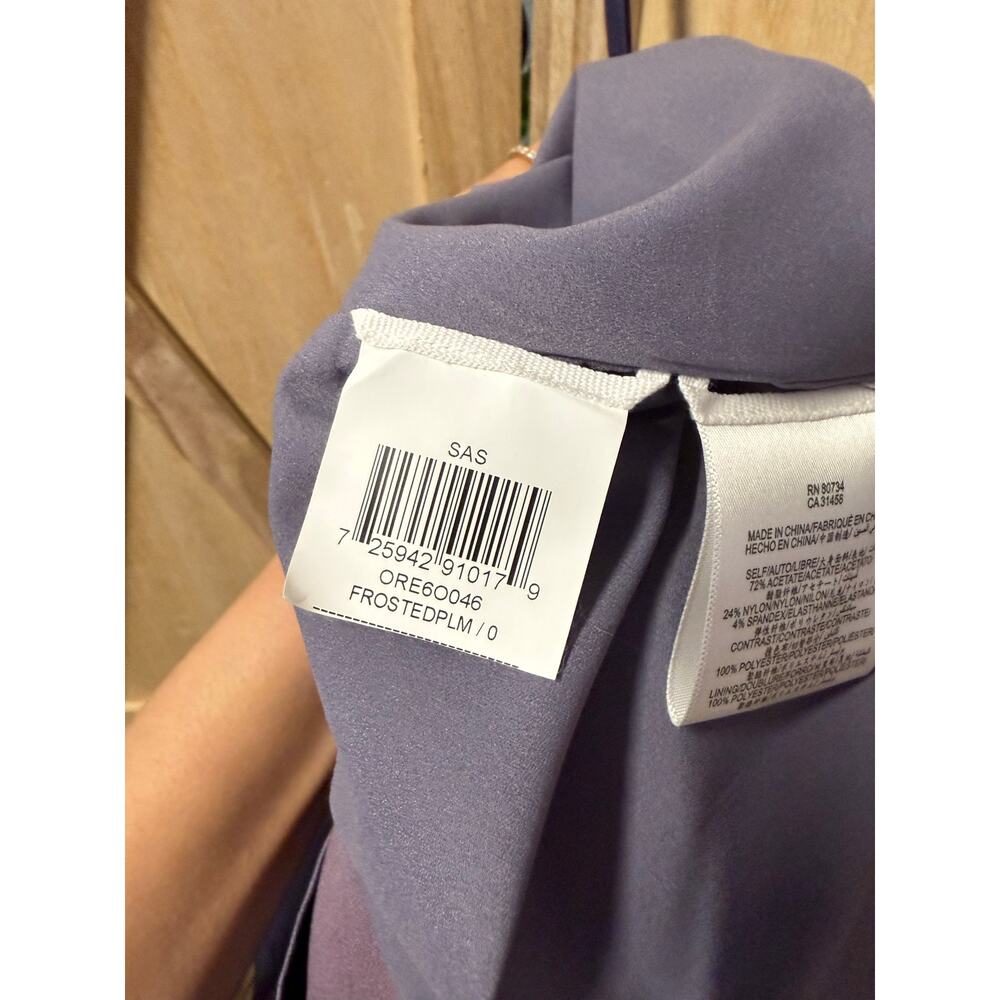 BCBGMAXAZRIA frosted plum purple strapless Sas ruffled tiered cocktail dress - Picture 8 of 9